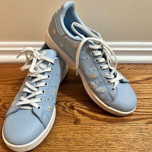 Adidas Stan Smith J 'Floral Embroidery Clear Sky Woman Sz 6